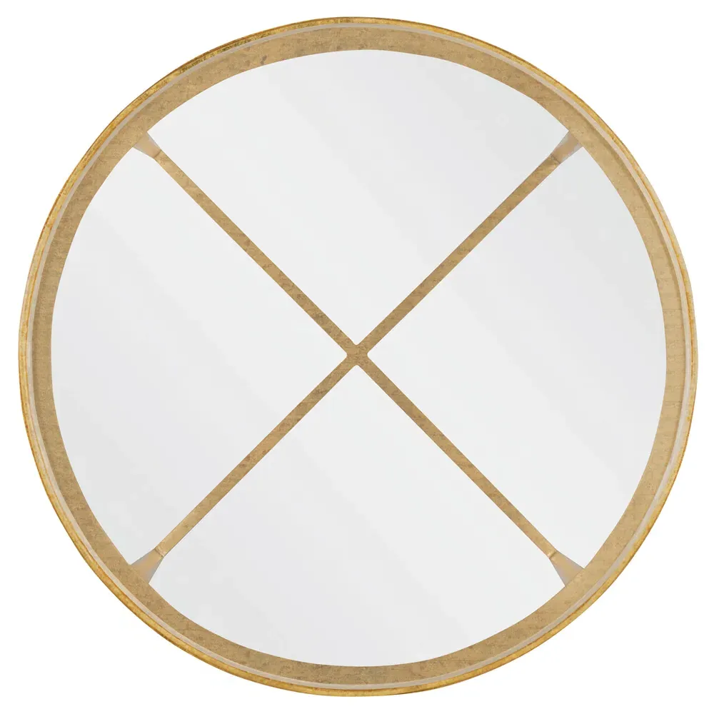 Logan Round Side Table - Brass, Tempered Glass