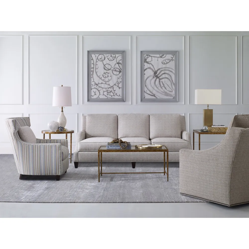 Logan Round Side Table - Brass, Tempered Glass