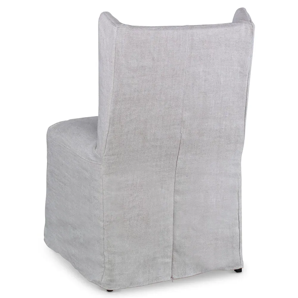 Loren Slipcover Dining Side Chair - Grey, Linen