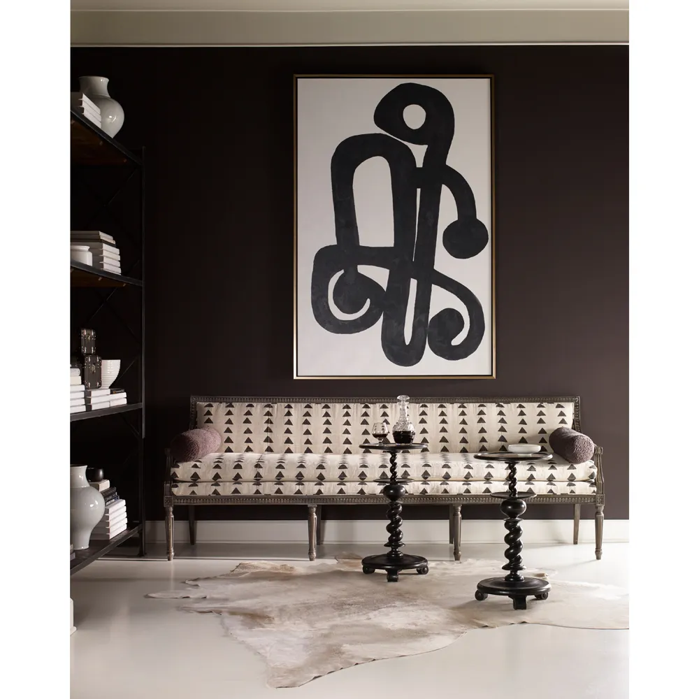 Lucia Candle Stand Table - Dark Rustic, Oak