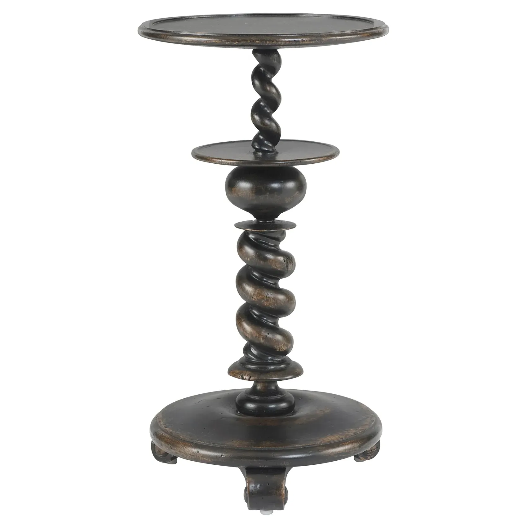 Lucia Candle Stand Table - Dark Rustic, Oak image