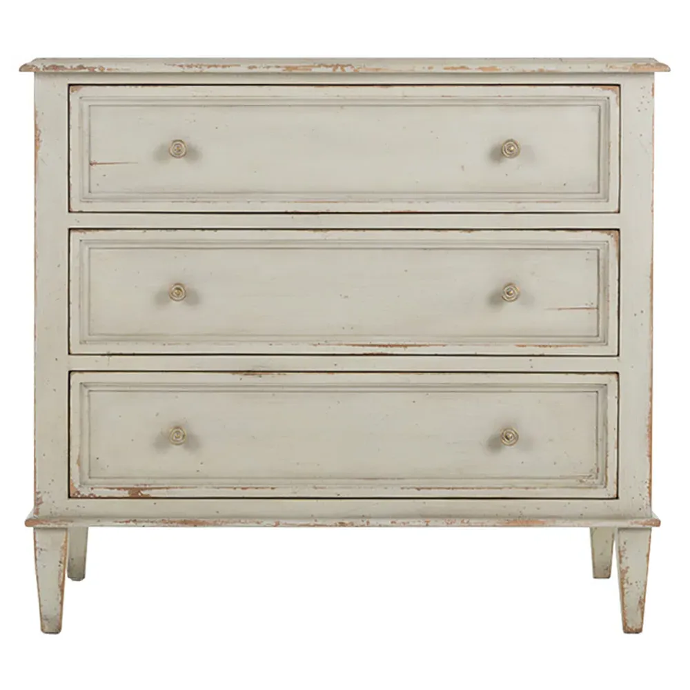 Madeline 3 Drawer Nightstand - Light Grey, Acacia