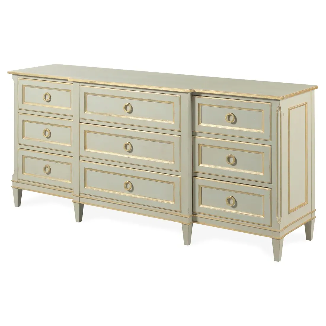 Madeline 9 Drawer Dresser - Antique Grey, Poplar Wood