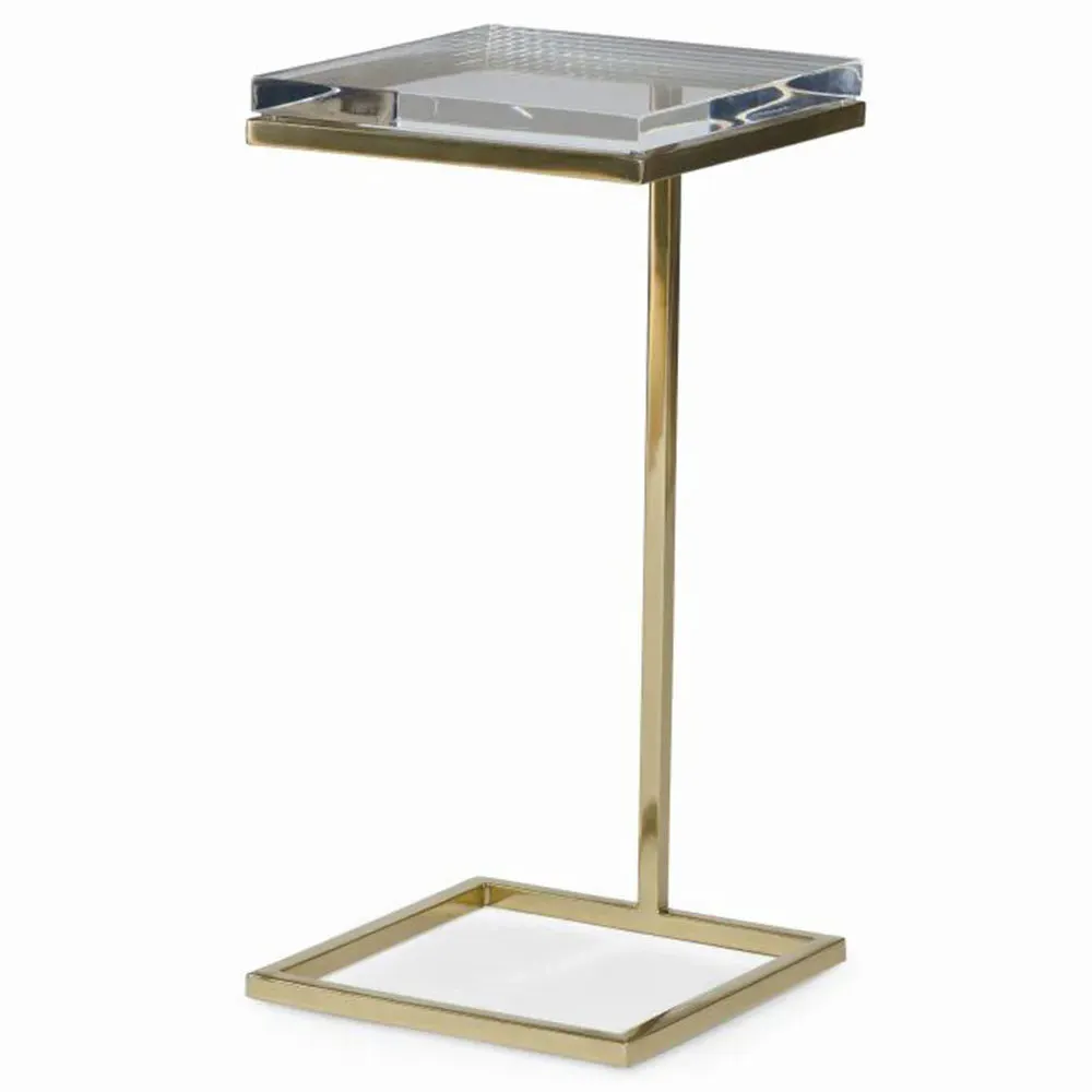 Martini C-Shape Side Table - Brass, Acrylic