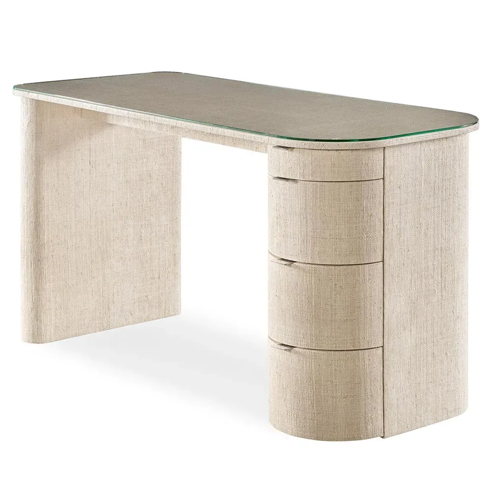Micco Desk - Off White, Raffia