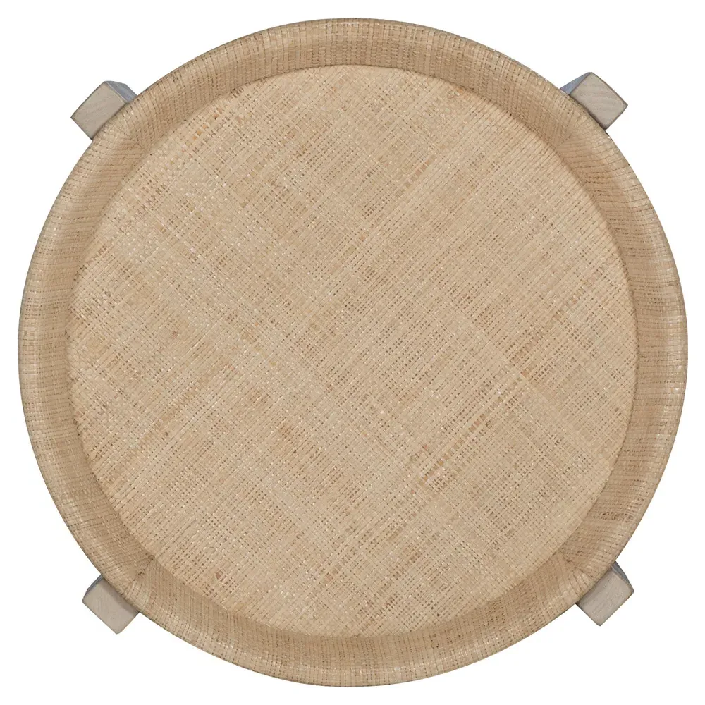 Miramar Medium Side Table with Tray Top - Natural, Raffia
