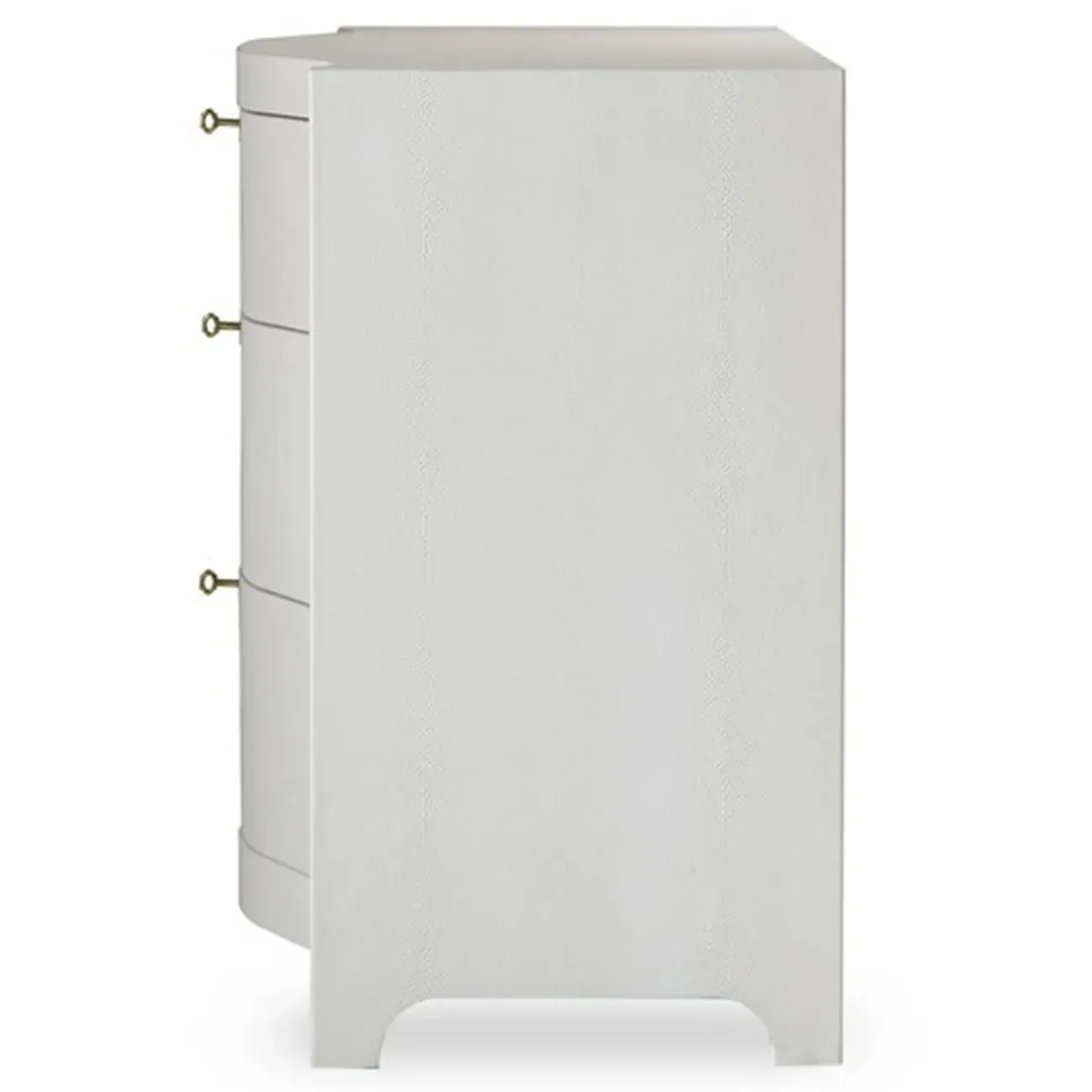 Monroe 3 Drawer Bachelor Chest - White, Faux Shagreen