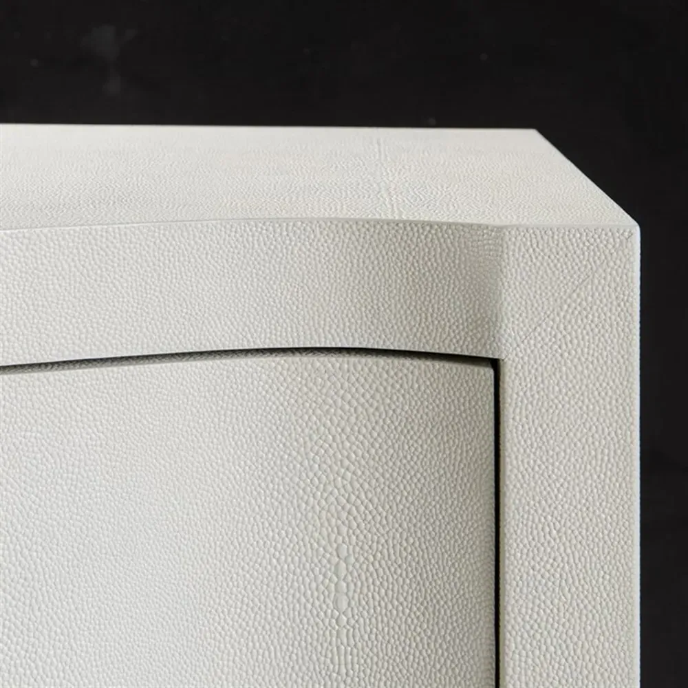 Monroe 3 Drawer Bachelor Chest - White, Faux Shagreen