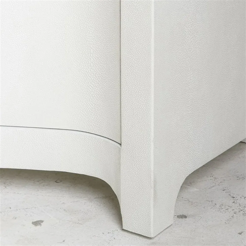 Monroe 3 Drawer Bachelor Chest - White, Faux Shagreen