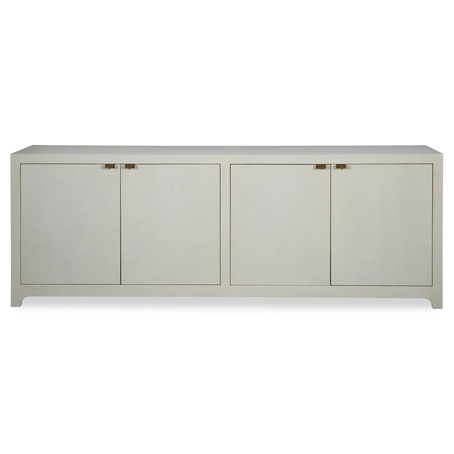 Monroe 4 Door Rectangular Credenza - Off White, Faux Shagreen