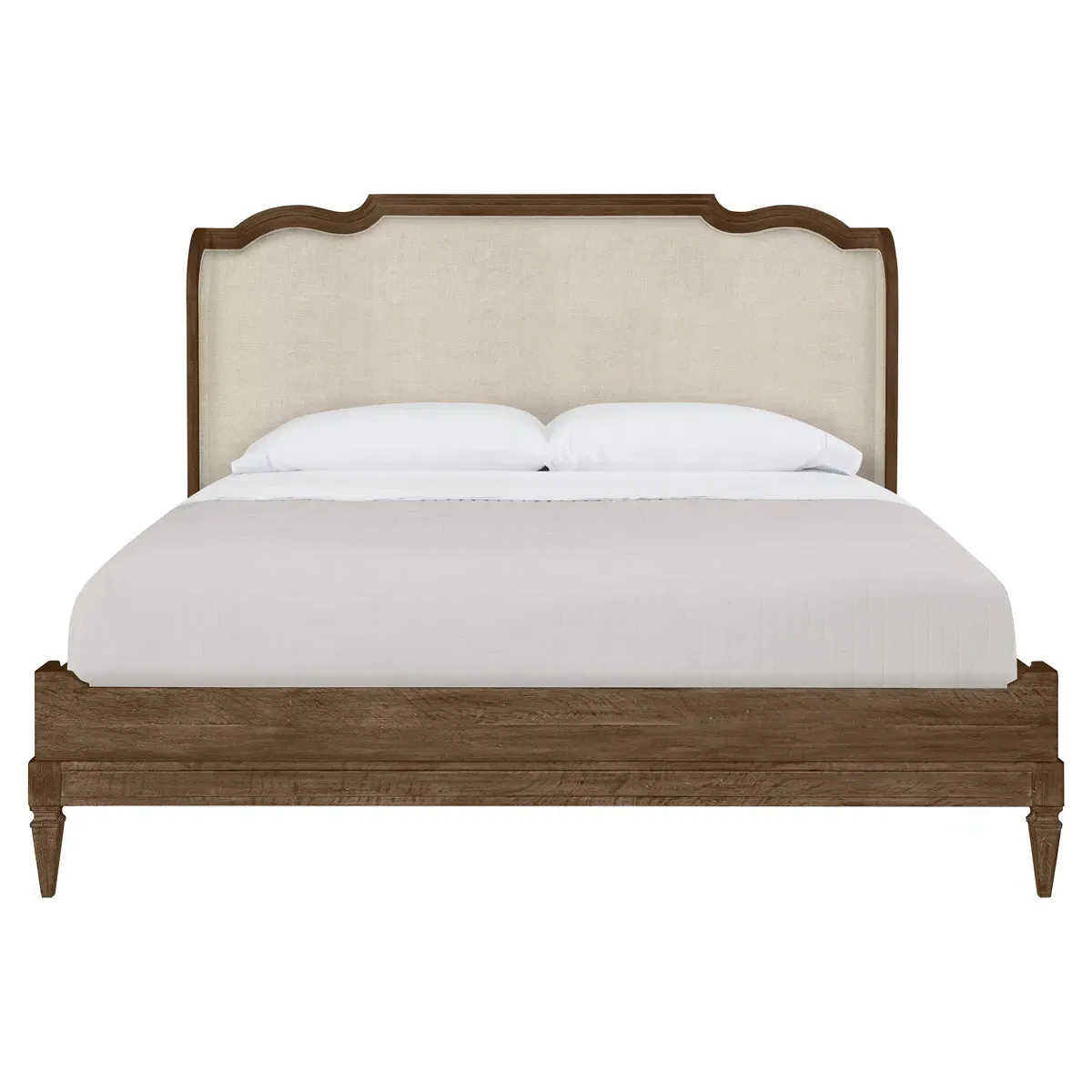 Nichole King Size Wingback Bed - Beige, Linen image