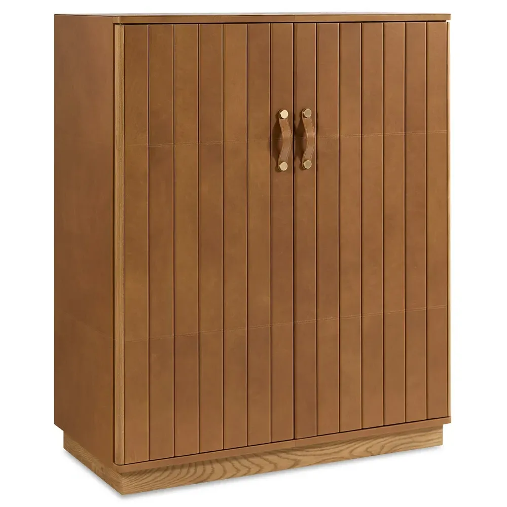 Nicolo Bar Cabinet - Brown, Leather