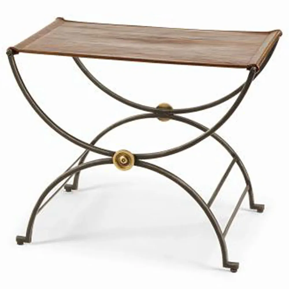 Niles Accent Stool - Brown, Leather