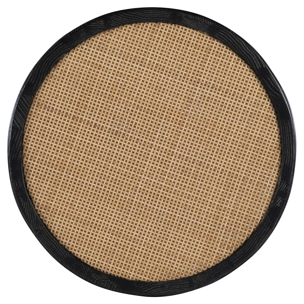 Rohan Round Drum Side Table - Black, Oak