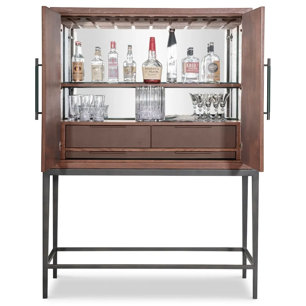 Scheffer Bar Cabinet - Brown, Oak