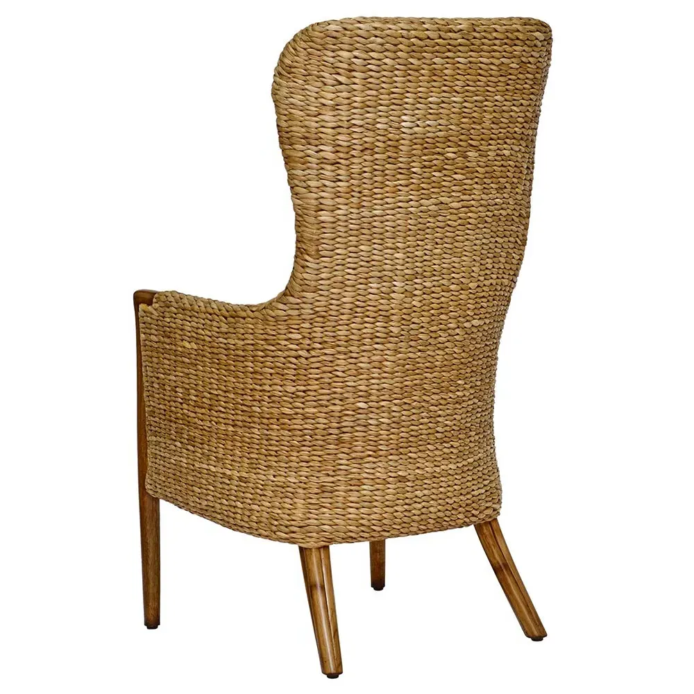 Seagrass Wingback Dining Arm Chair - Beige, Rattan