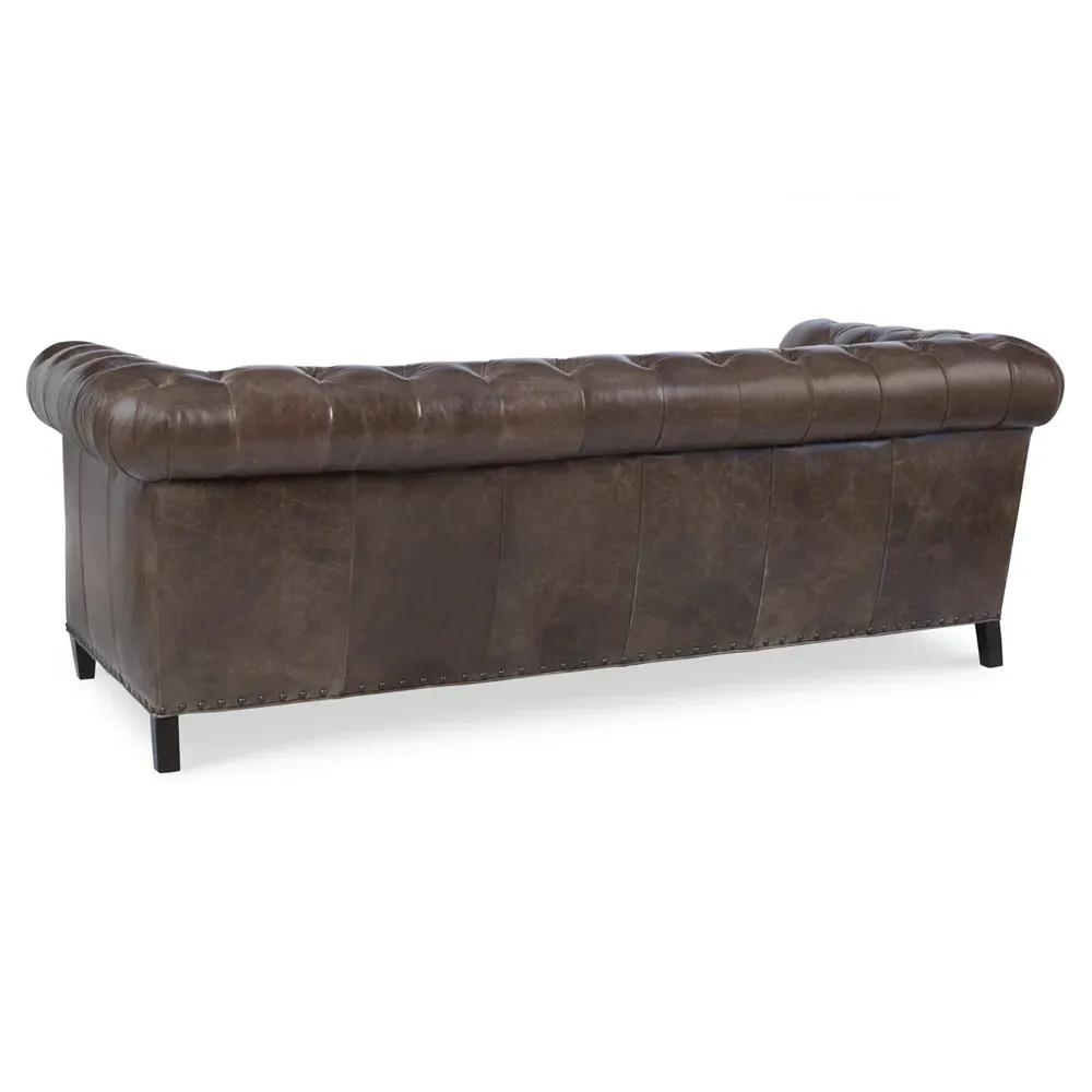 Sorenson Tufted Nailhead Sofa - Brown, Leather