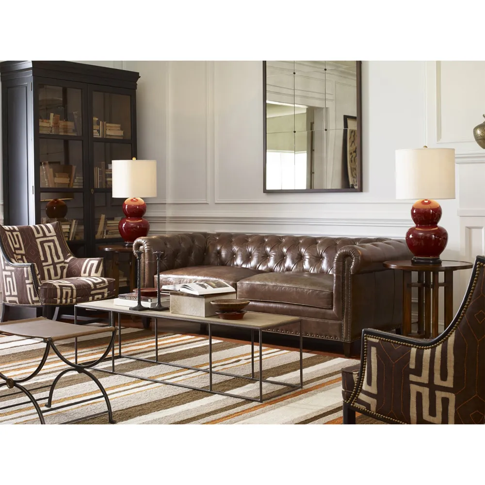 Sorenson Tufted Nailhead Sofa - Brown, Leather