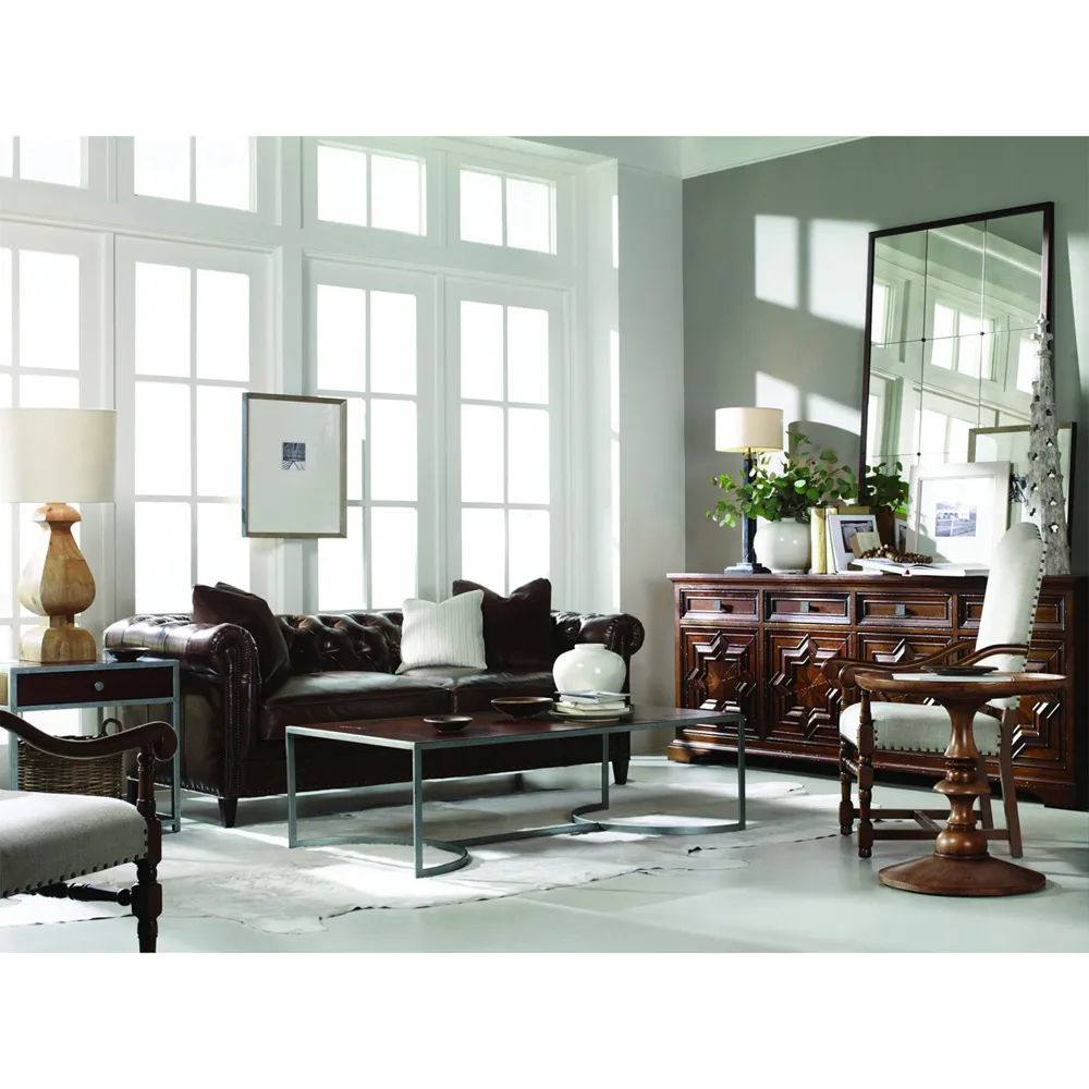 Sorenson Tufted Nailhead Sofa - Brown, Leather