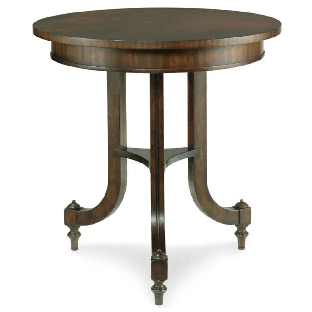 Swan Round Pedestal Side Table - Brown, Mahogany image