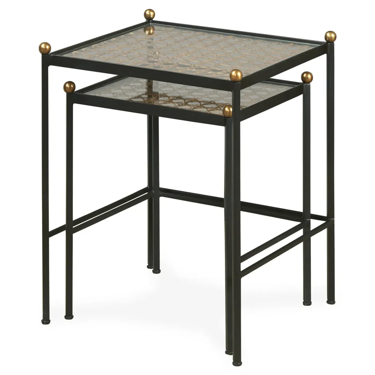 Tom Tom Nesting Table Set - Black, Glass