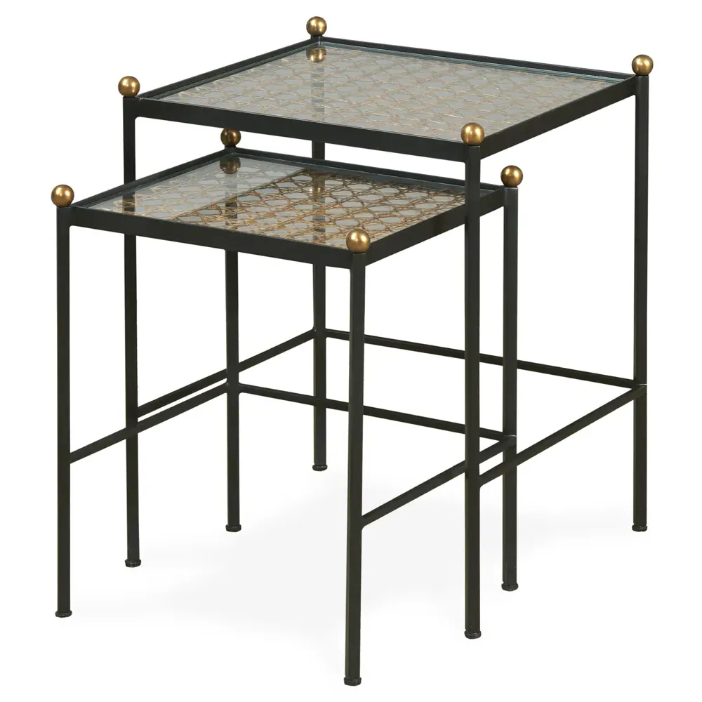 Tom Tom Nesting Table Set - Black, Glass image