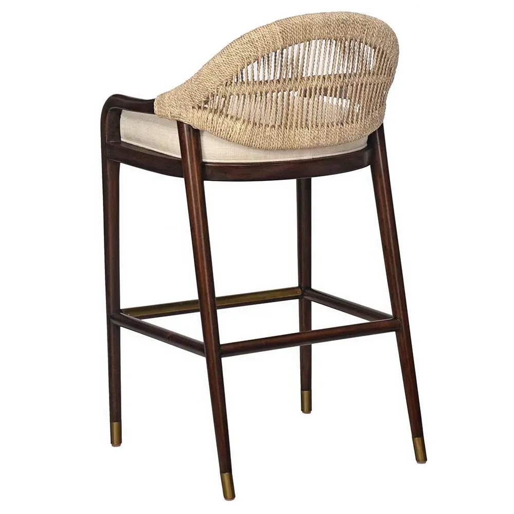 Upholstered Bar Stool - Brown, Mahogany