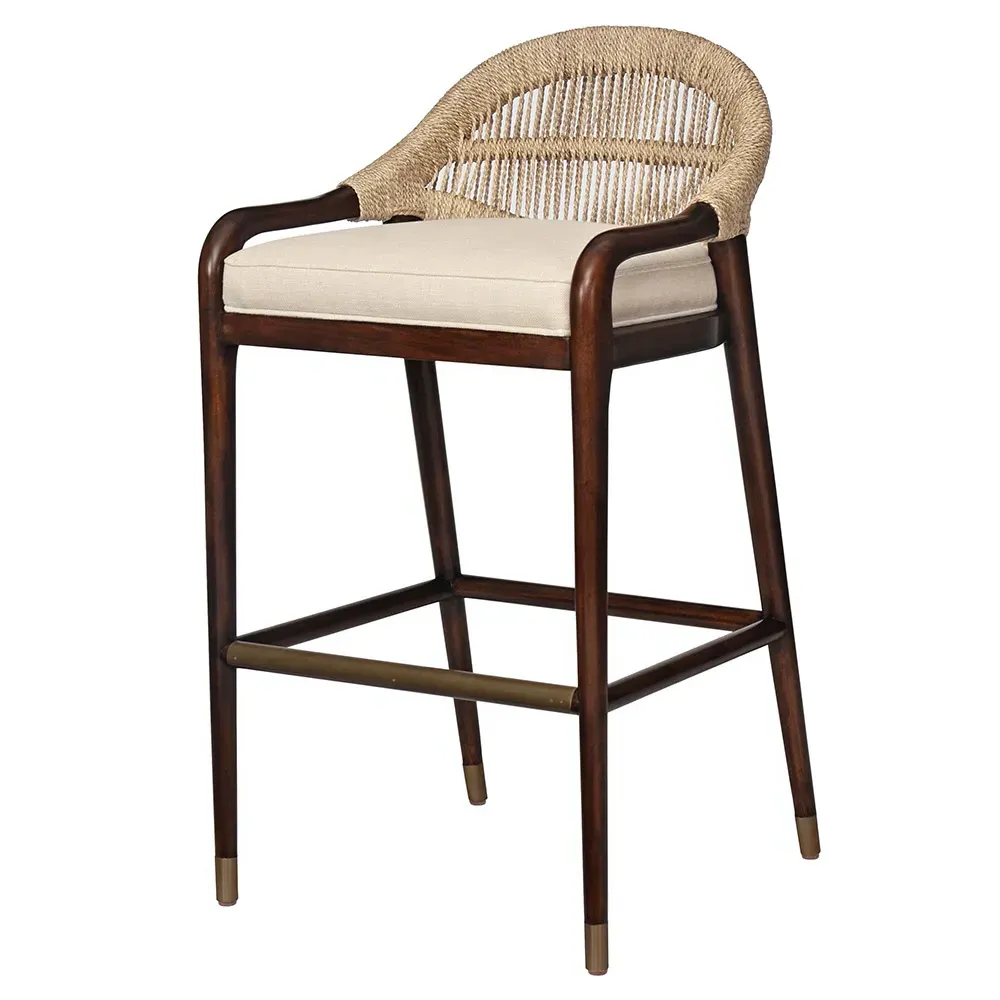 Upholstered Bar Stool - Brown, Mahogany image