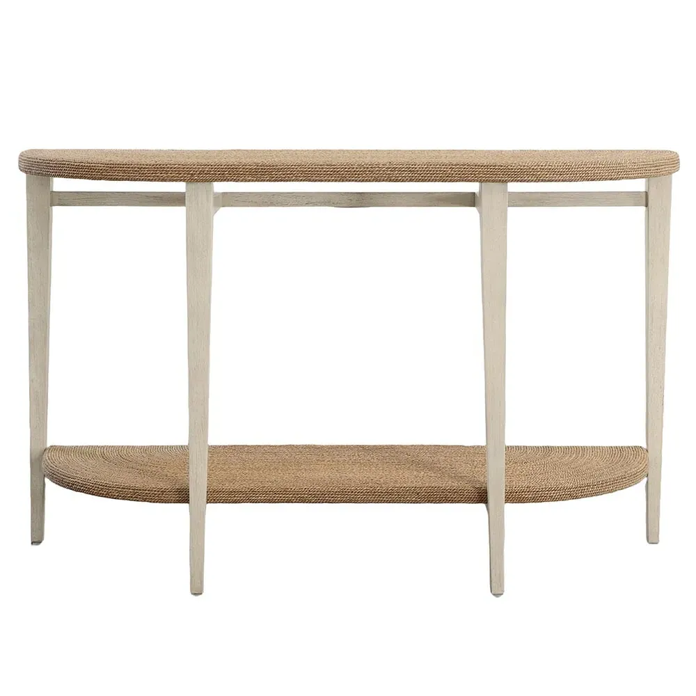 Wiley Demilune Console Table - Off White, Oak