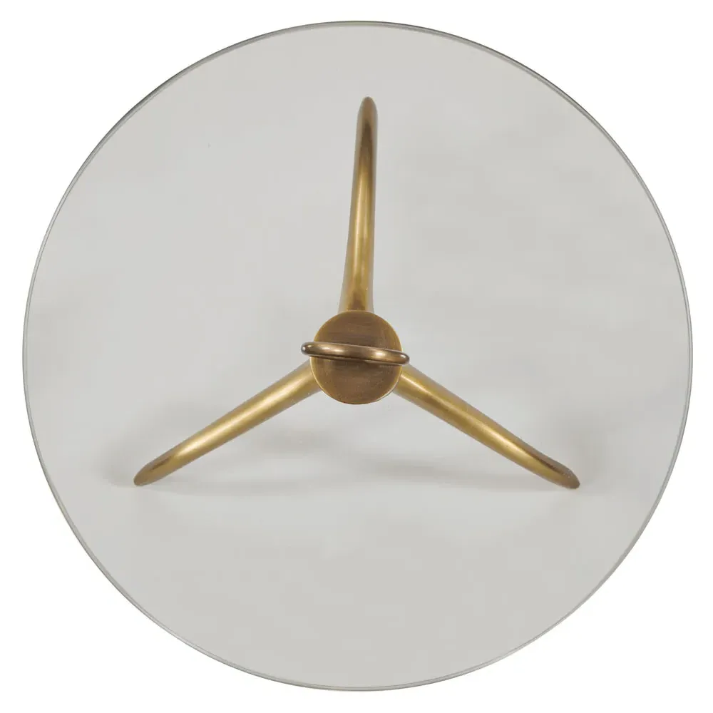 Wilton Round Drink Table - Brass, Glass