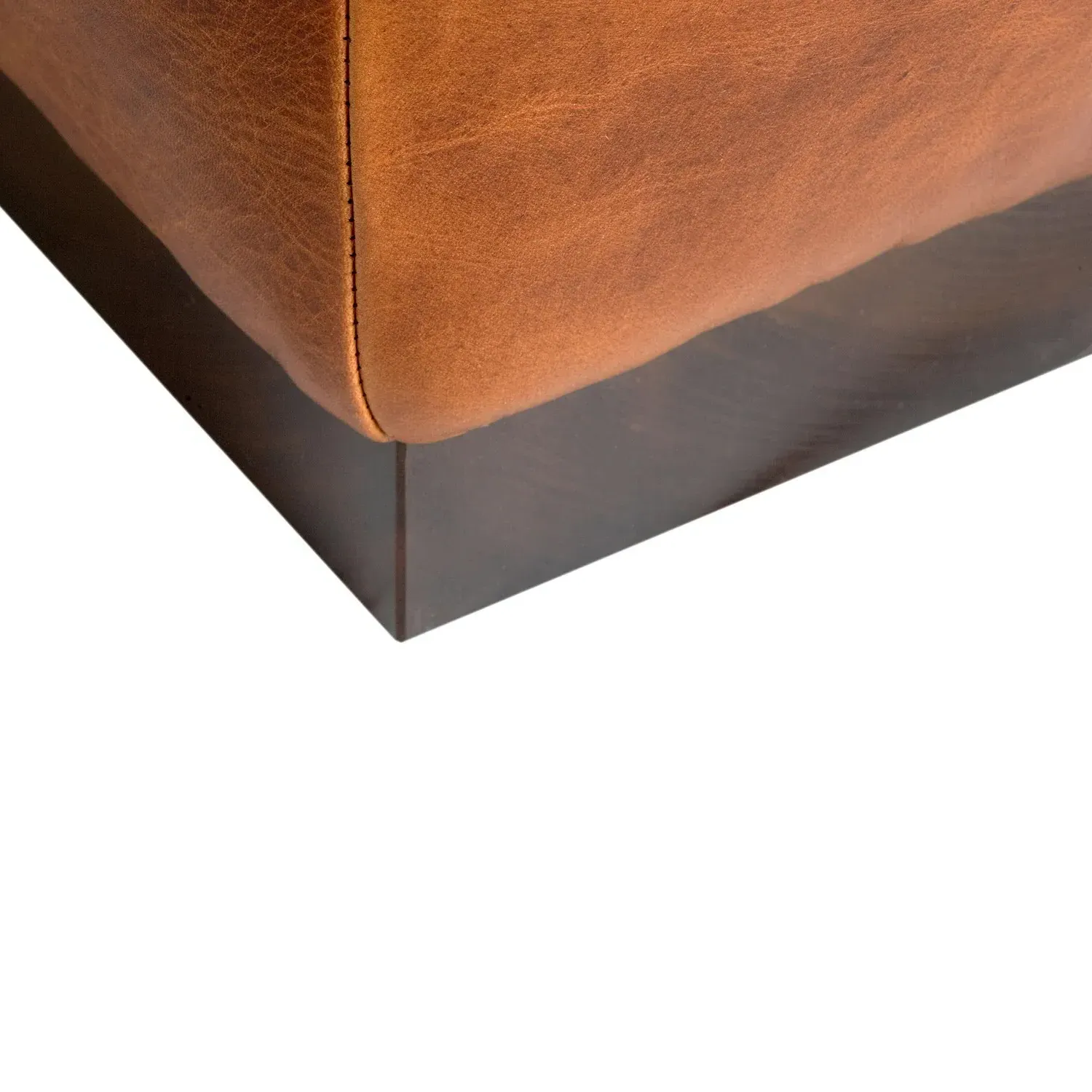 Arden Rectangular Cocktail Ottoman - Brown, Leather