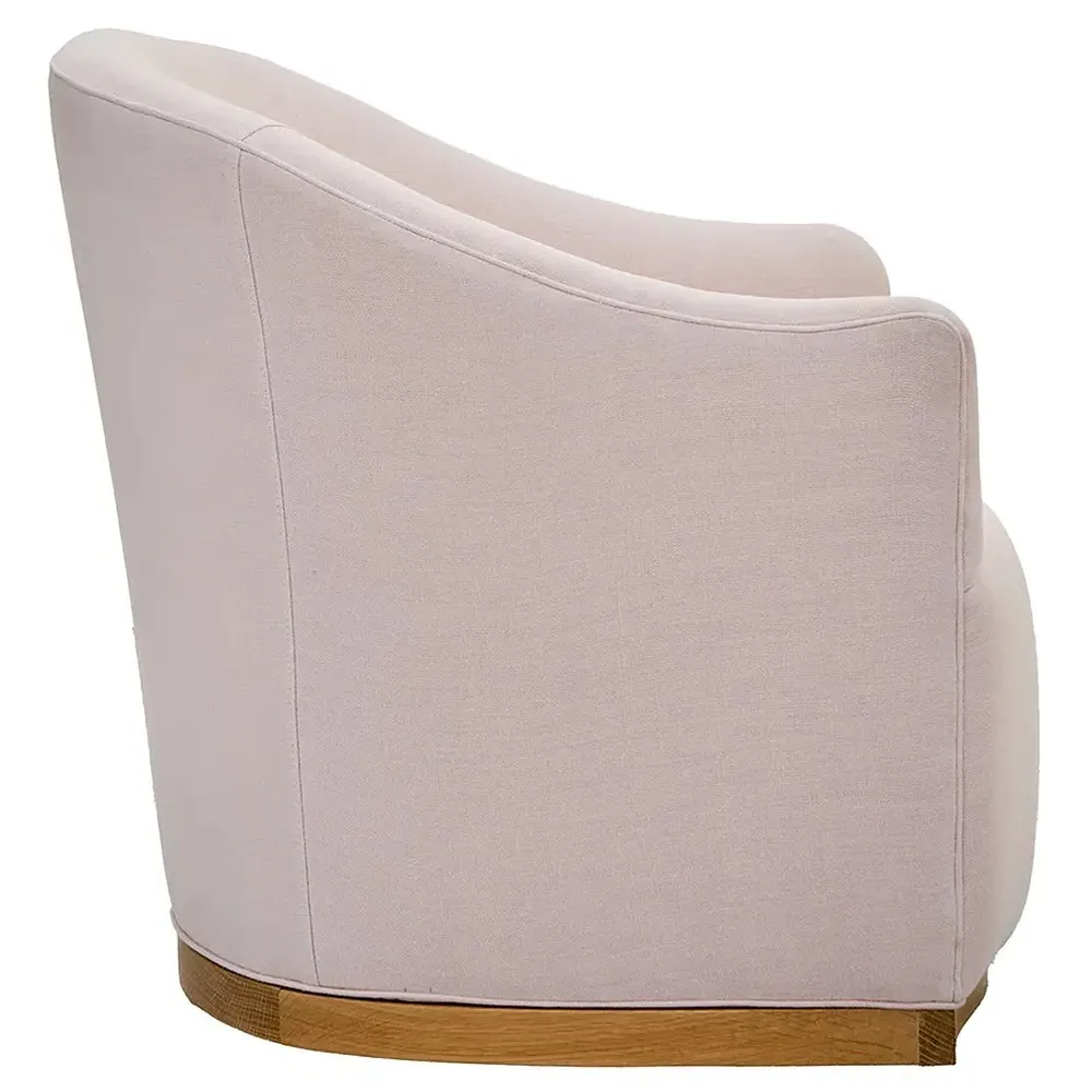 Ava Swivel Arm Chair - Rose Pink, Linen