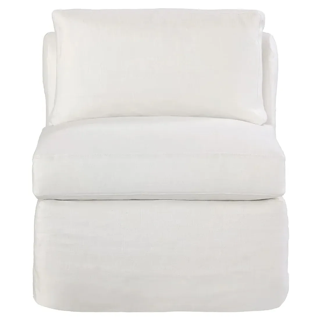 Beckham Slipcovered Slipper Chair - White, Linen
