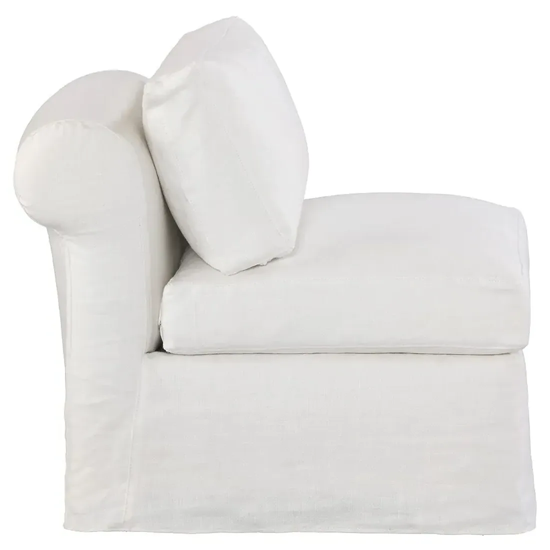 Beckham Slipcovered Slipper Chair - White, Linen
