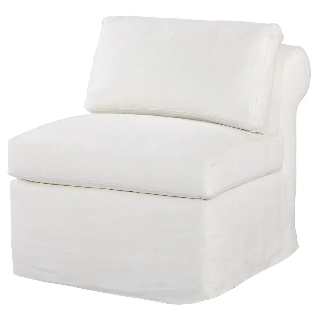 Beckham Slipcovered Slipper Chair - White, Linen image