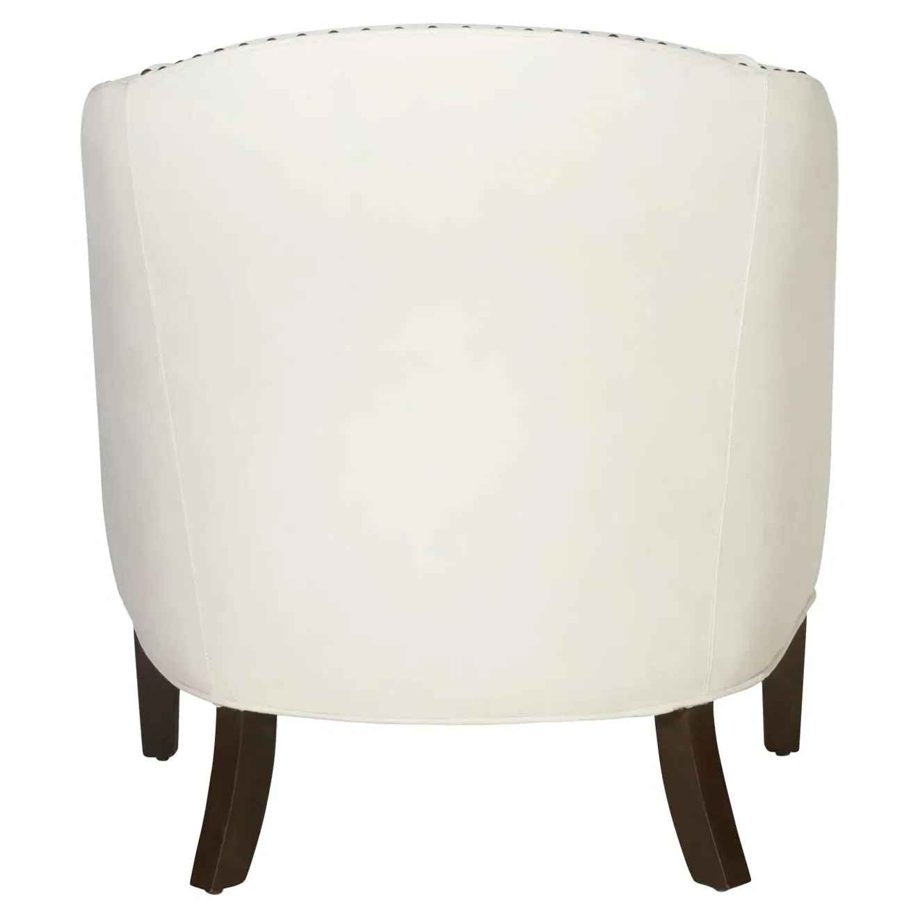 Crescent Round Upholstered Arm Chair - Ivory, Leather
