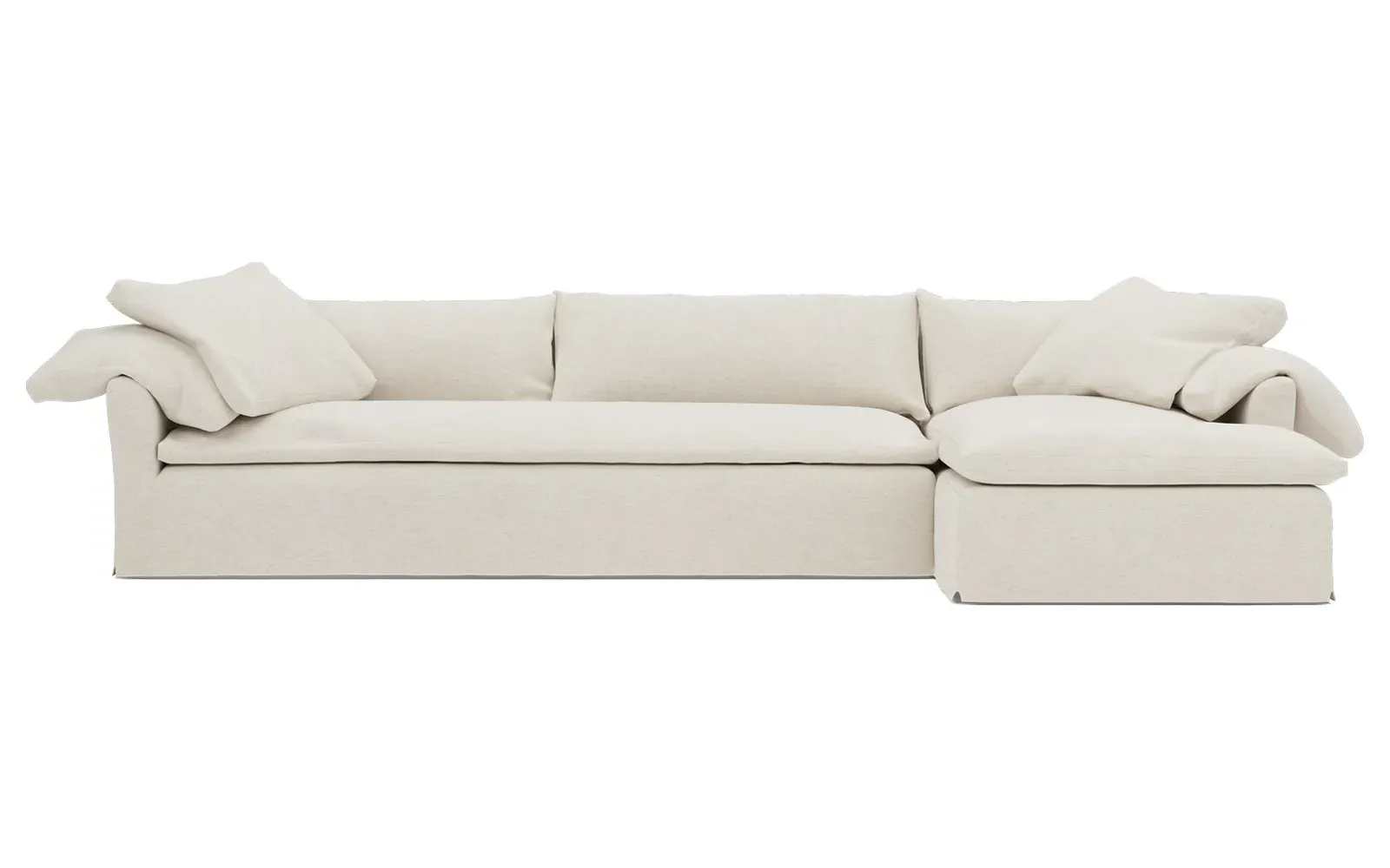 Donato Left Chaise Sectional - Heathered Ivory