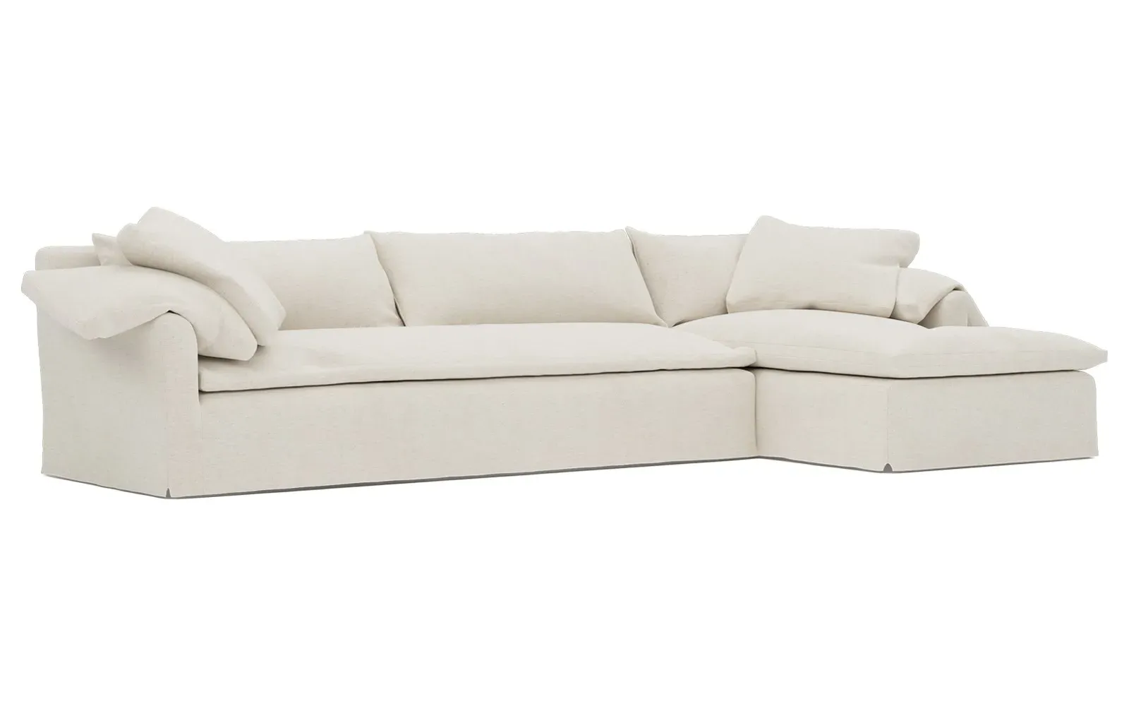 Donato Left Chaise Sectional - Heathered Ivory