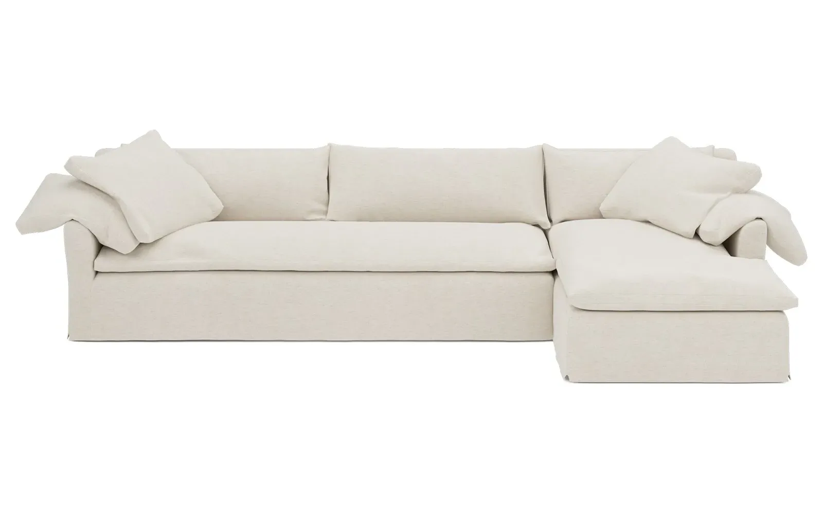Donato Left Chaise Sectional - Heathered Ivory
