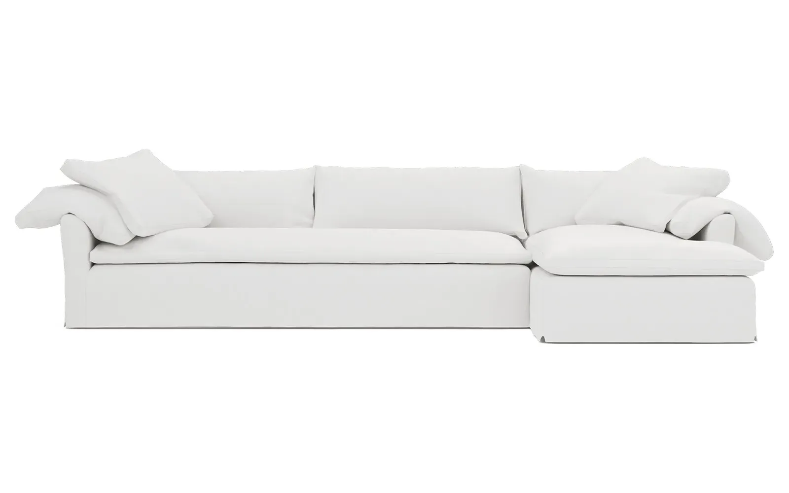 Donato Left Chaise Sectional - Pure White, Linen