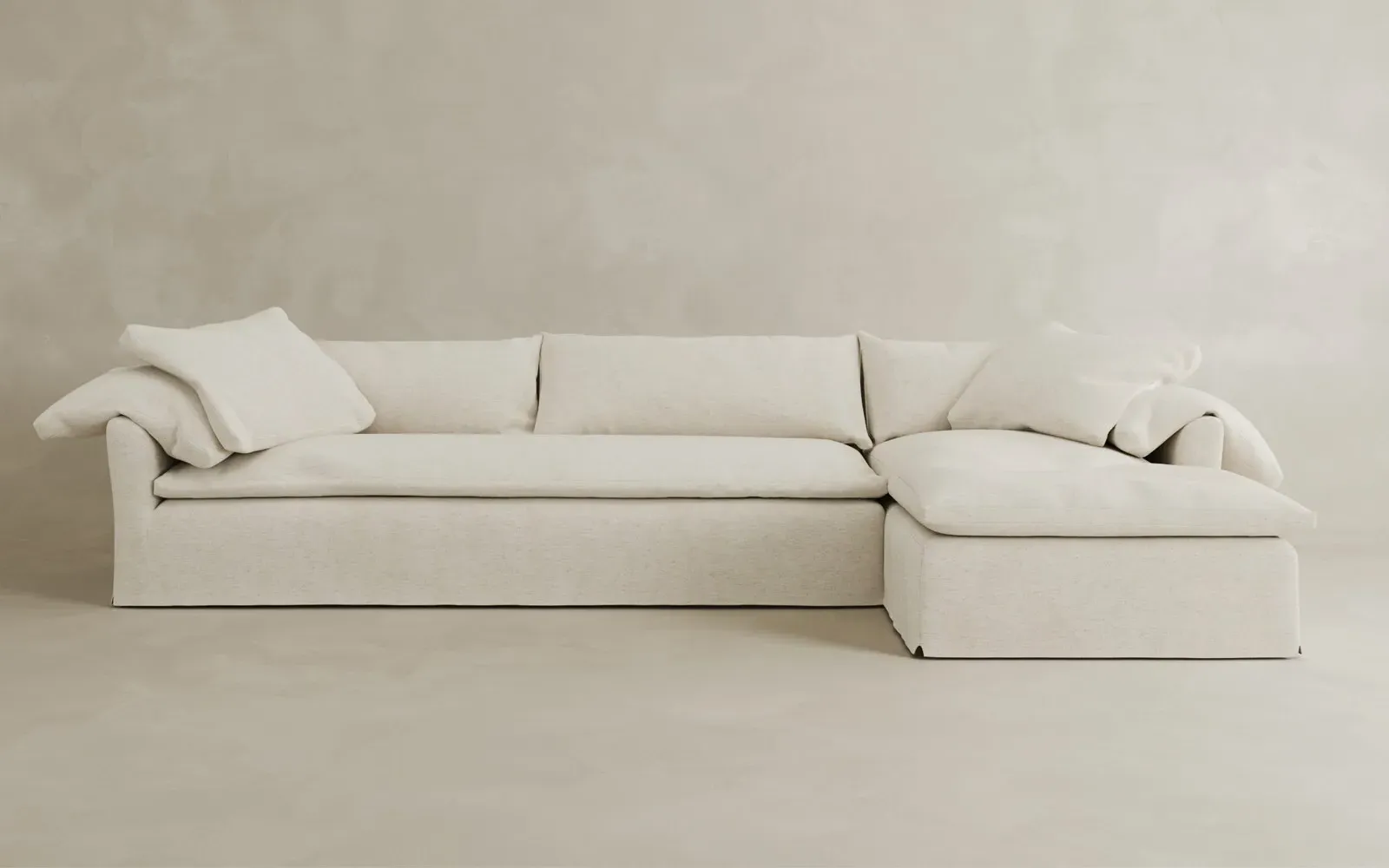 Donato Left Chaise Sectional - Pure White, Linen