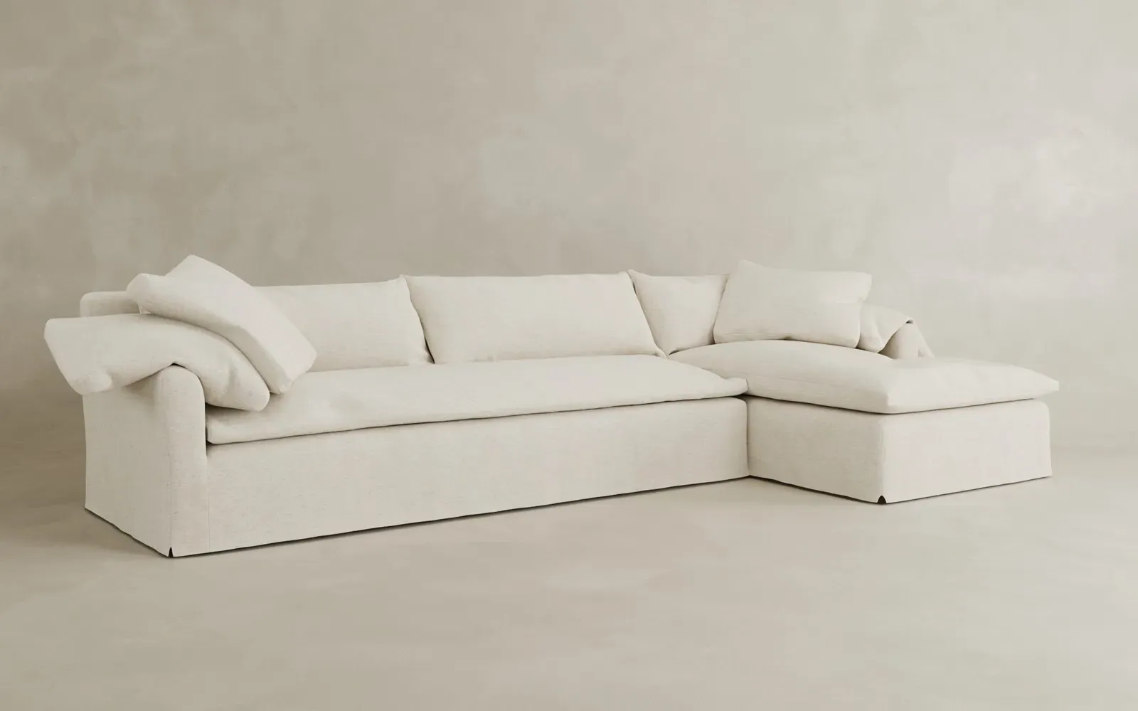 Donato Left Chaise Sectional - Pure White, Linen