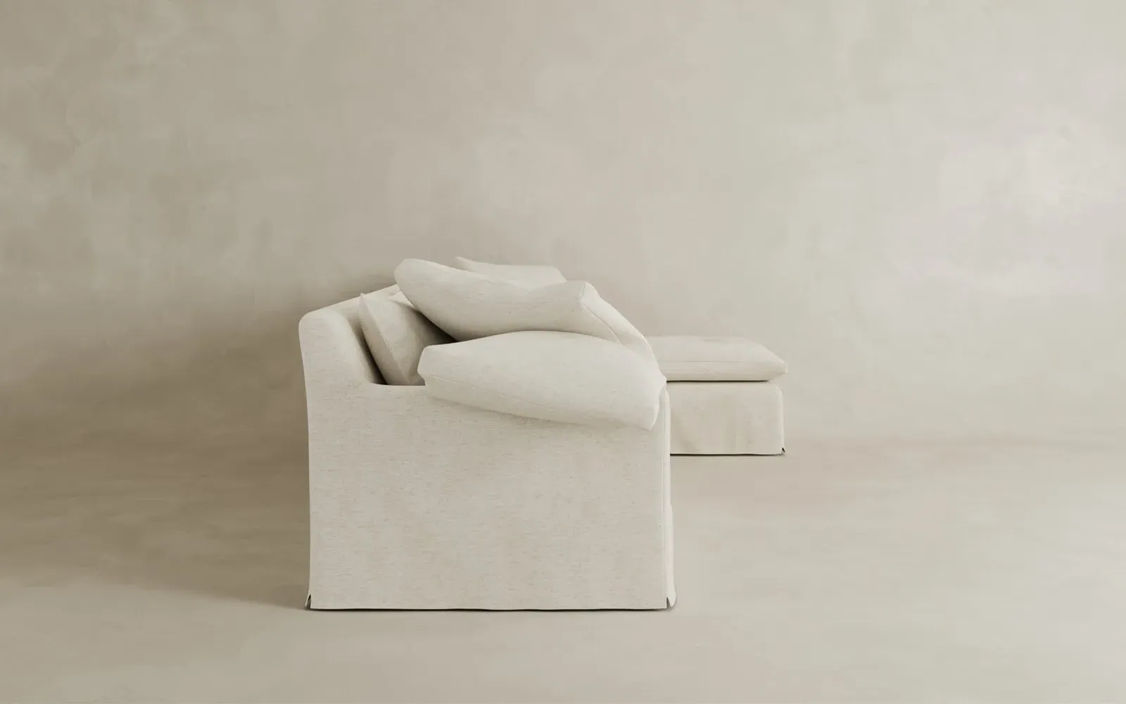 Donato Left Chaise Sectional - Pure White, Linen