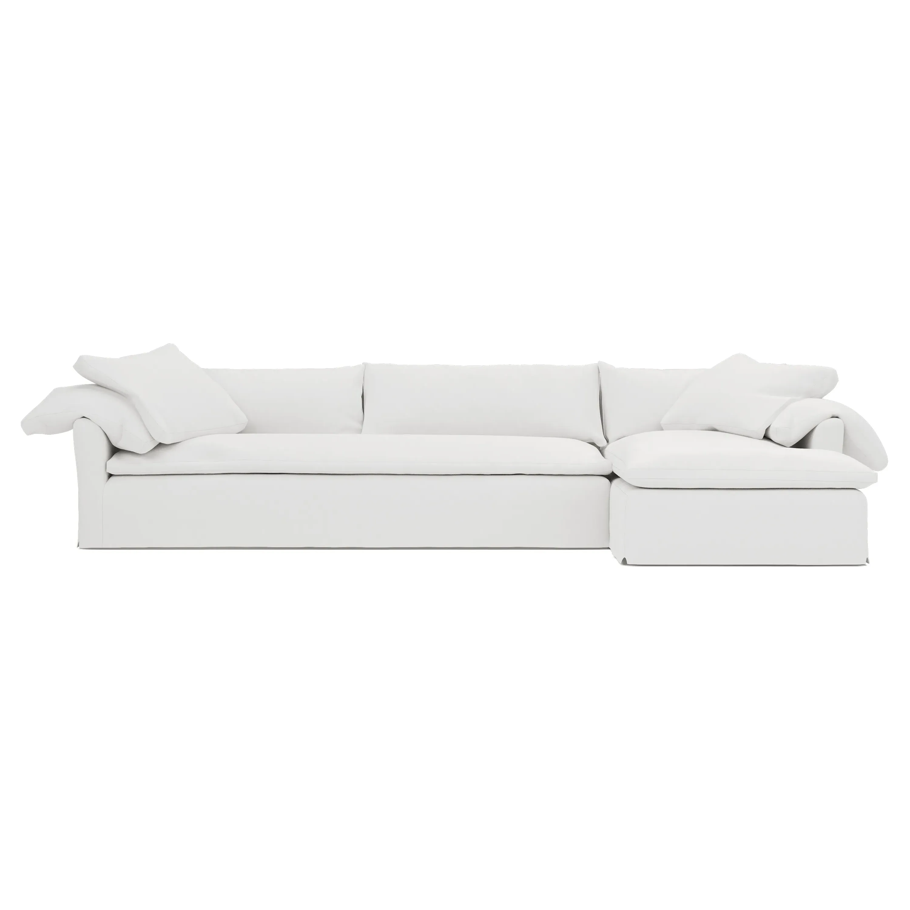 Donato Left Chaise Sectional - Pure White, Linen