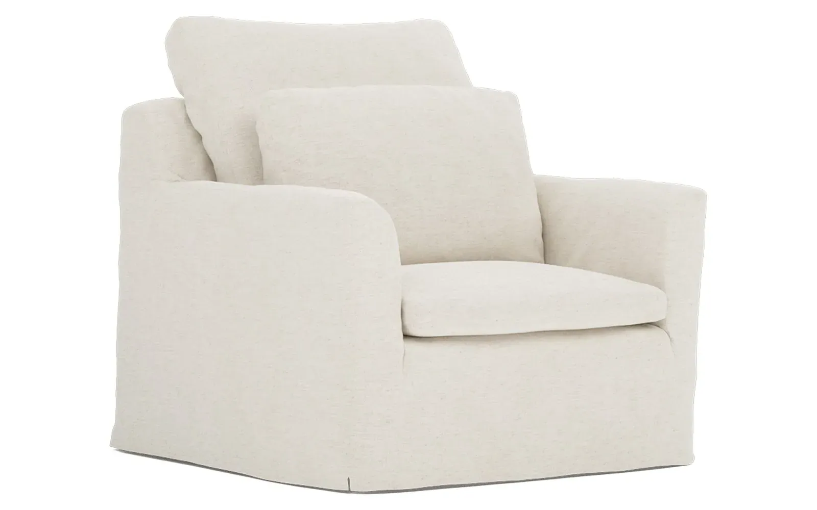 Donato Performance Slipcovered Swivel Chair - Heathered Ivory