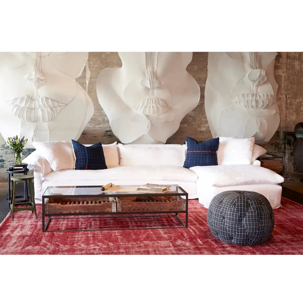 Donato Right Arm Facing Sectional - White, Cotton