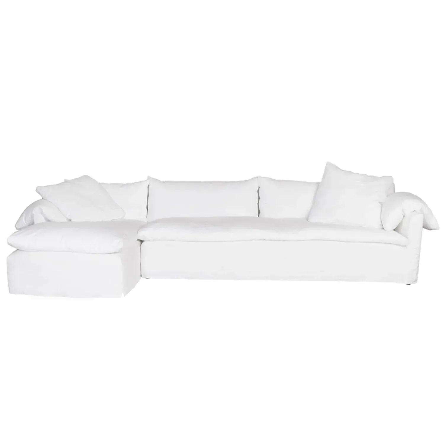 Donato Right Arm Facing Sectional - White, Cotton image
