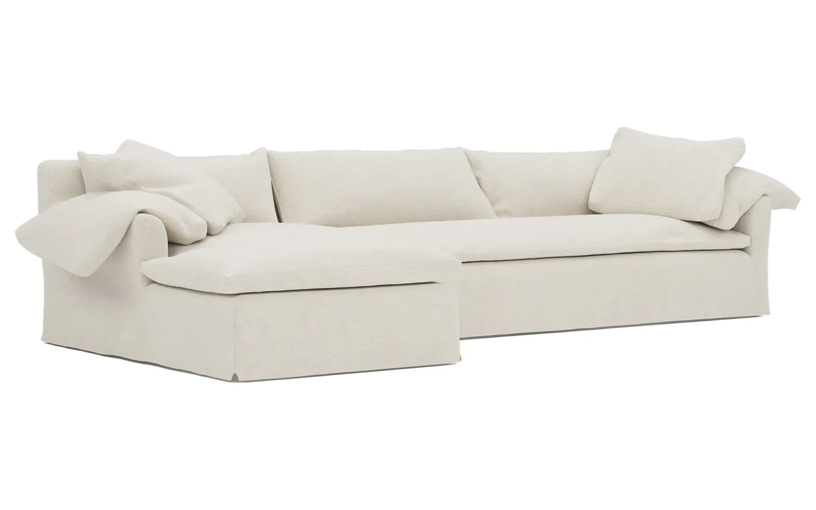 Donato Right Chaise Sectional - Heathered Ivory