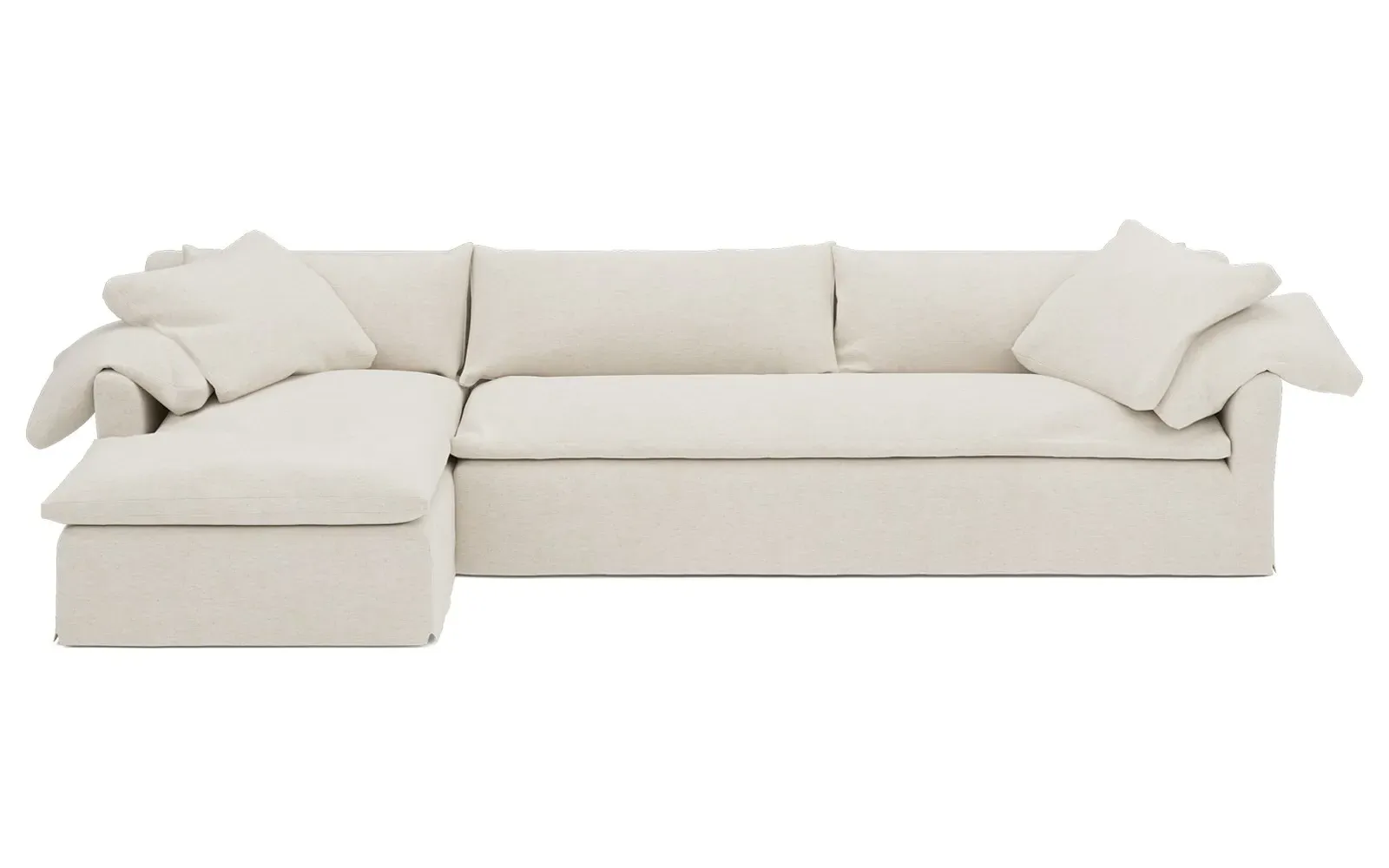 Donato Right Chaise Sectional - Heathered Ivory