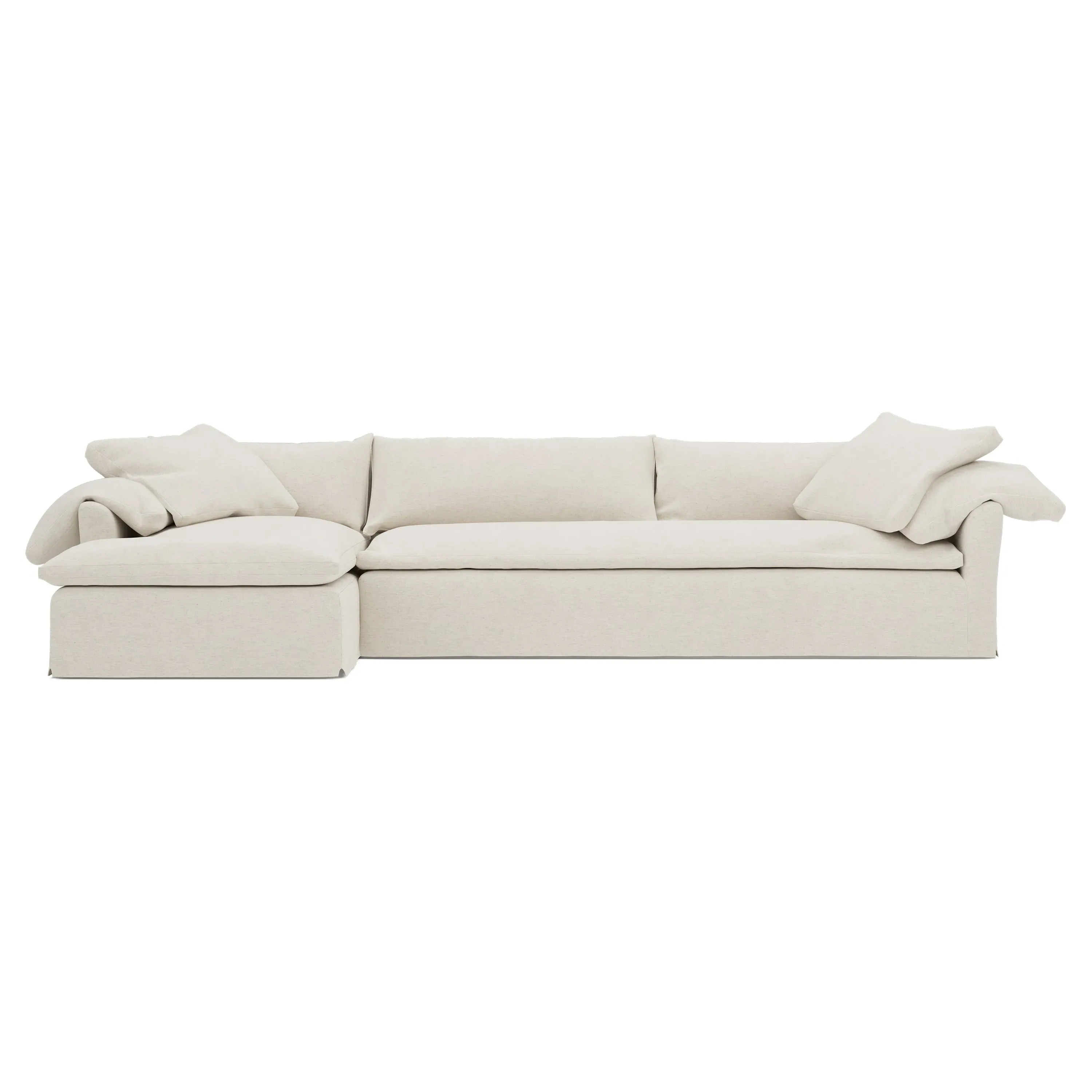 Donato Right Chaise Sectional - Heathered Ivory